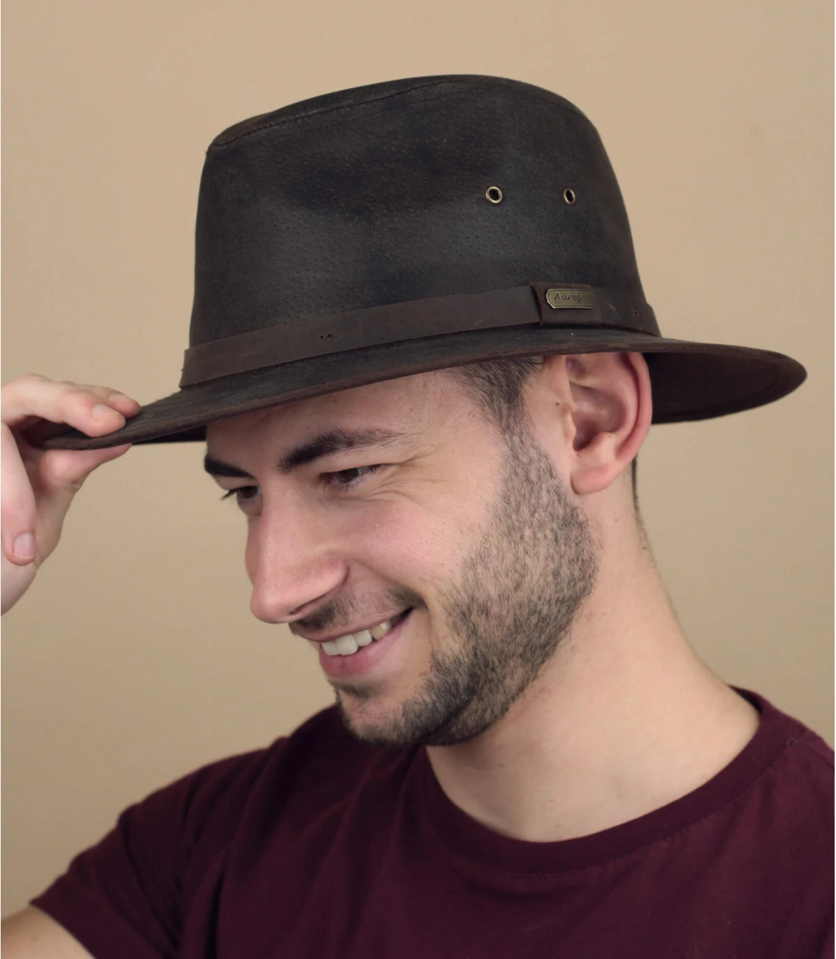 Auckland Cuir Veilli Chocolat