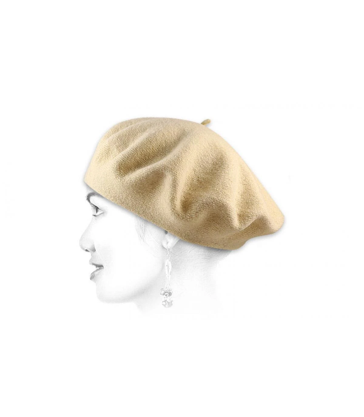 Beret Classique Ecru – Image 2