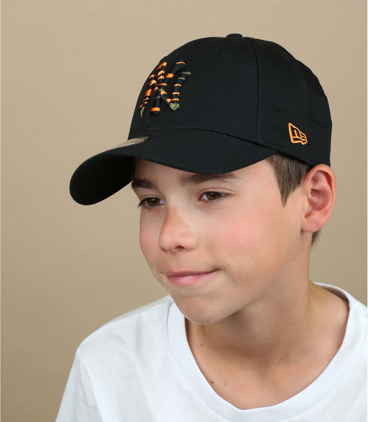 NEW ERA Casquette Kids Wild Camo 940 NY Black Orange