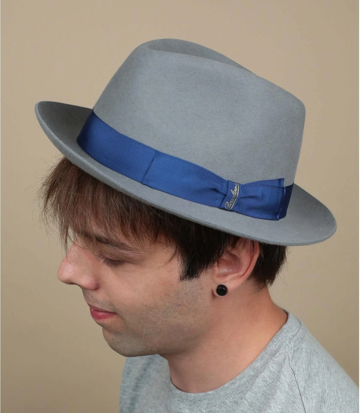 Borsalino Chapeau Feutre Lapin Gris