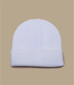 Engineered Knit Ribbed Beanie White