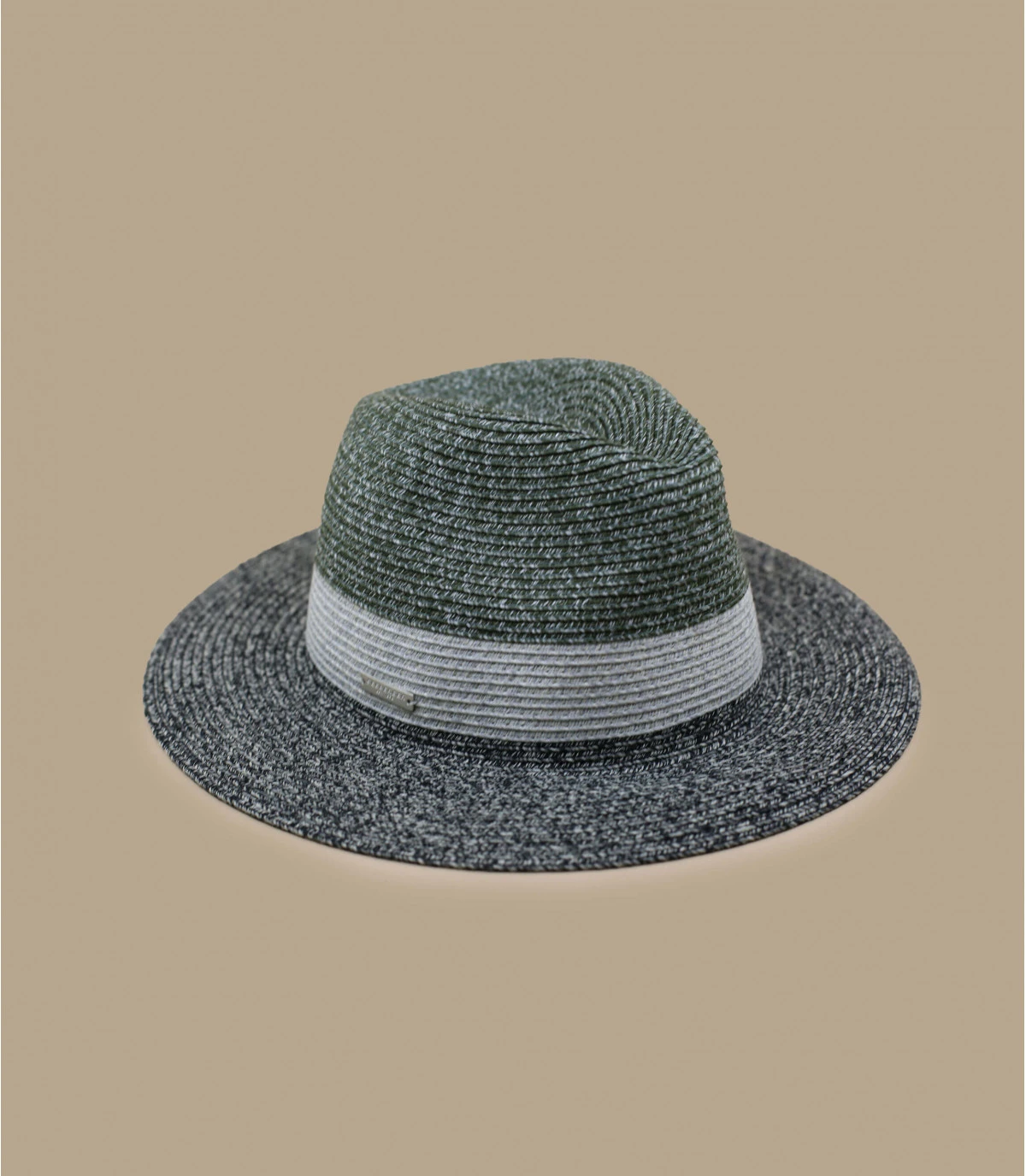 Seeberger Fedora Stripe Design Khaki Black