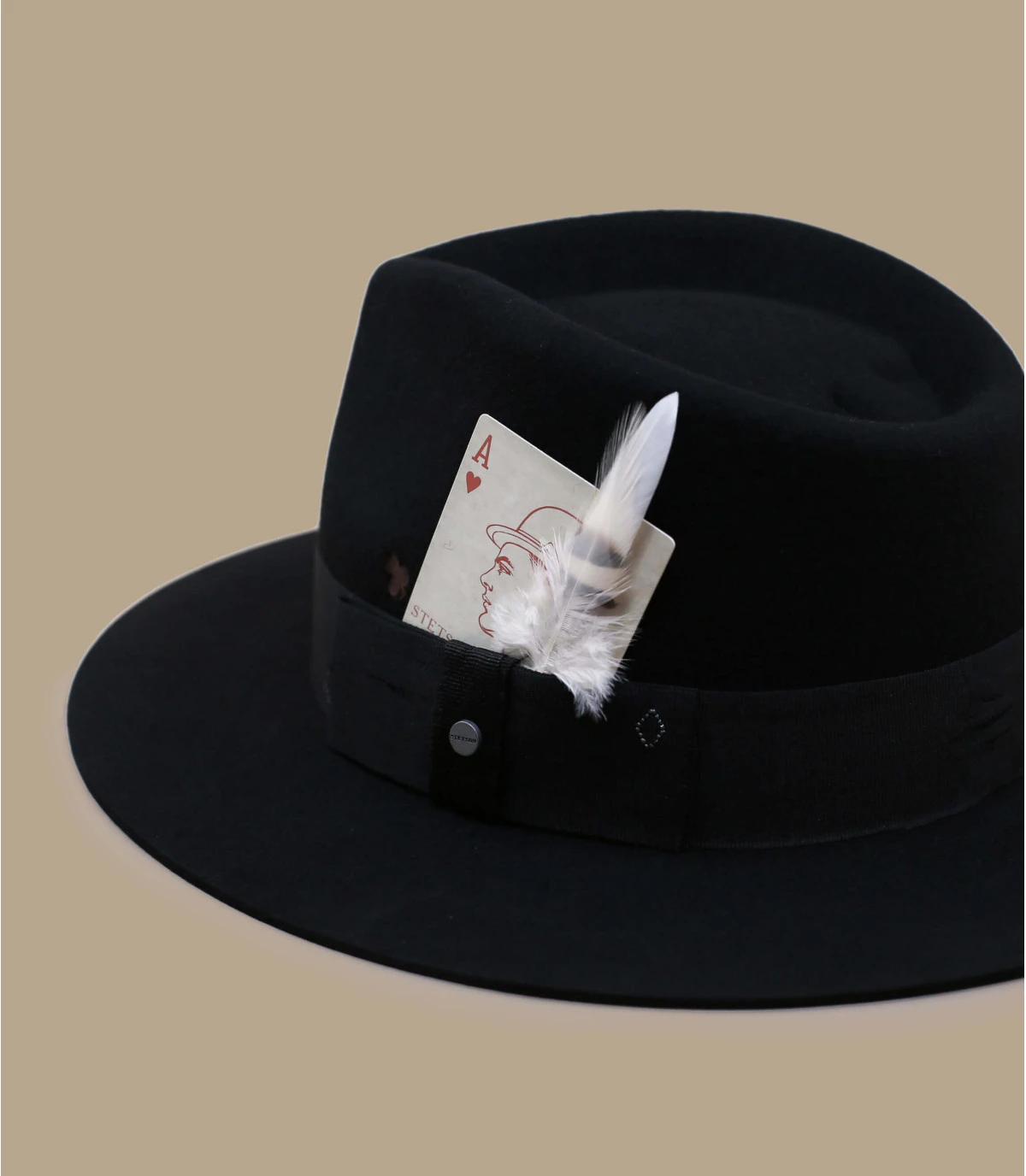 Stetson Fedora Woolfelt Black – Image 3
