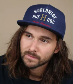 HUF Metal H Strapback Moon Indigo