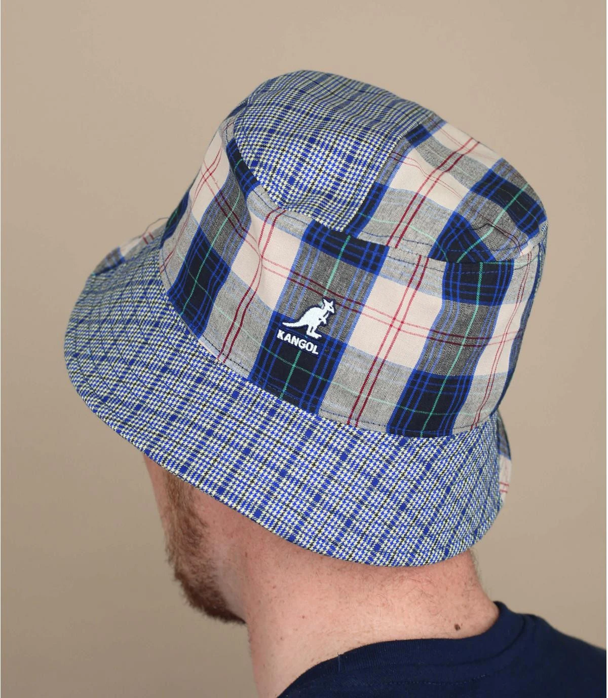 Kangol Plaid Mashup Bucket Mykonos Blue