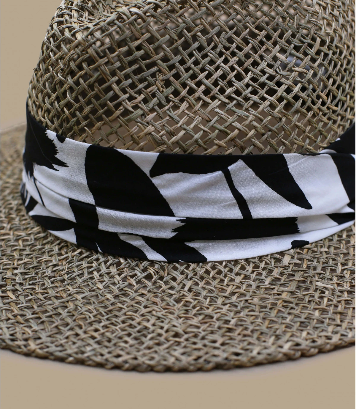 Seeberger Seagrass Fedora Summer Print Black – Image 4