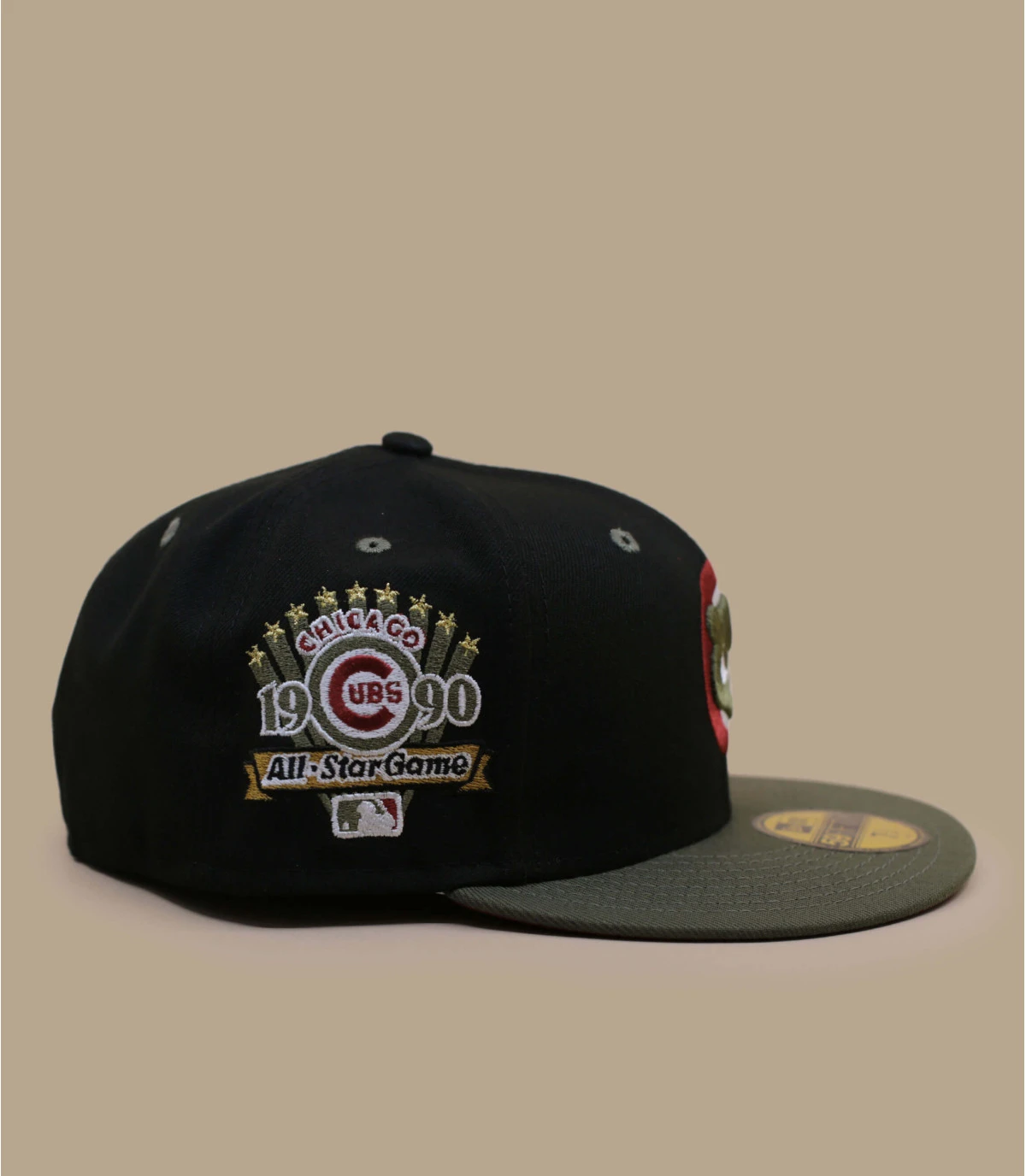NEW ERA Side Patch 59Fifty Chicago Cubs Black New Olive â Image 5