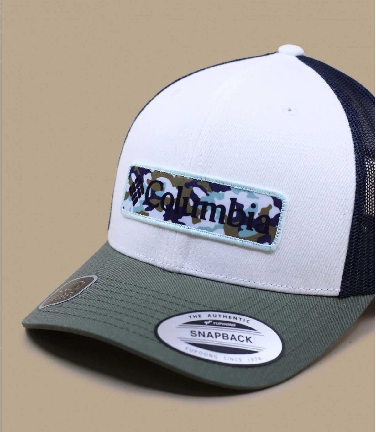 Columbia Trucker Camo Patch White Dark Montain Stone Green – Image 3