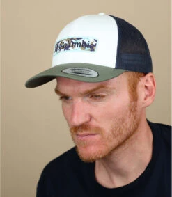 Columbia Trucker Camo Patch White Dark Montain Stone Green